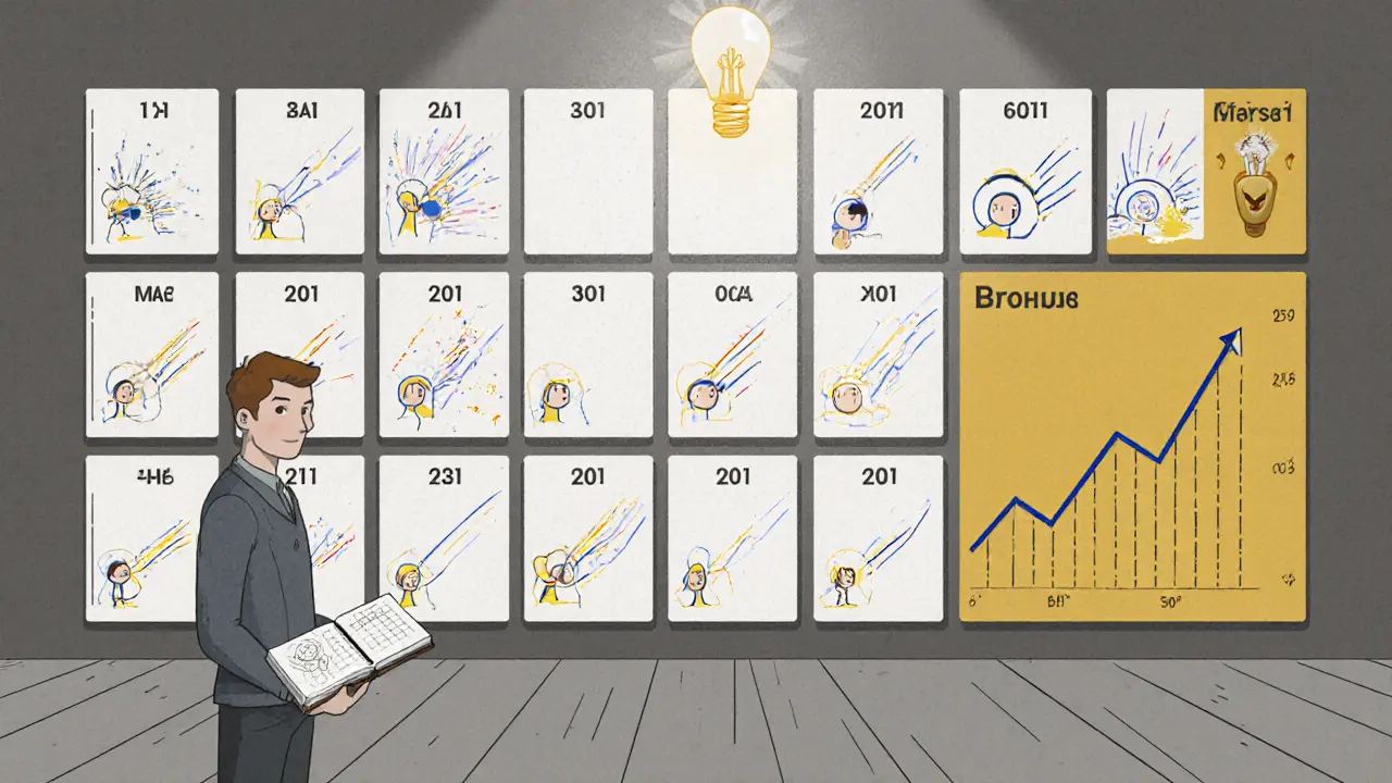 Календарь из 30 дней, показывающий прогресс аима от неуверенных выстрелов к идеальным спреям.