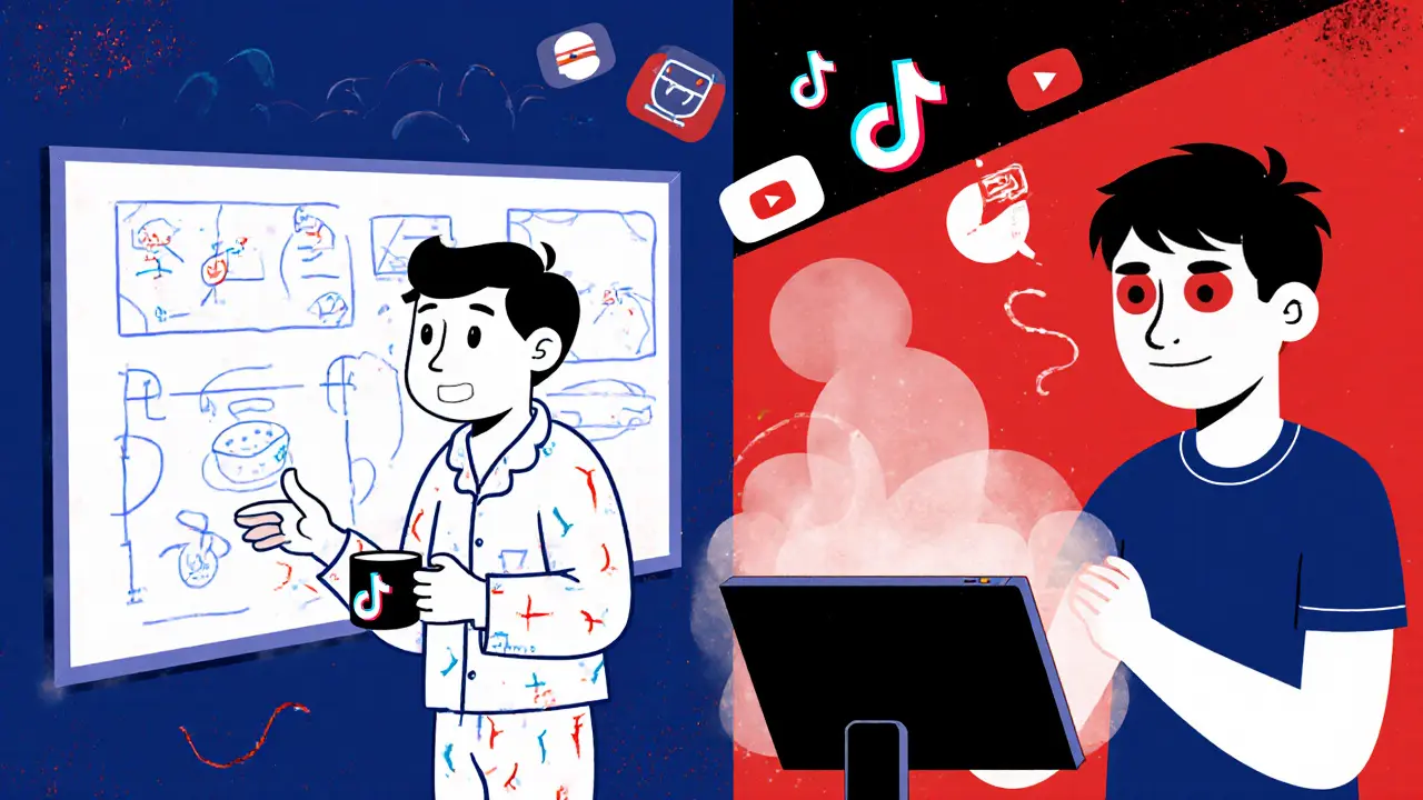 Тренер в пижаме объясняет тактику, игрок ночью пересматривает матчи.