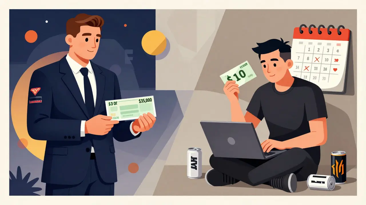 Сравнение европейского и азиатского игрока: один получает стабильный доход, другой — случайную победу.