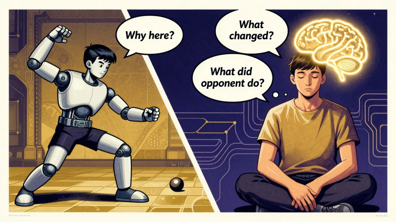 Размышления игрока: мысленные вопросы раскрывают стратегическое мышление вместо слепого повторения.