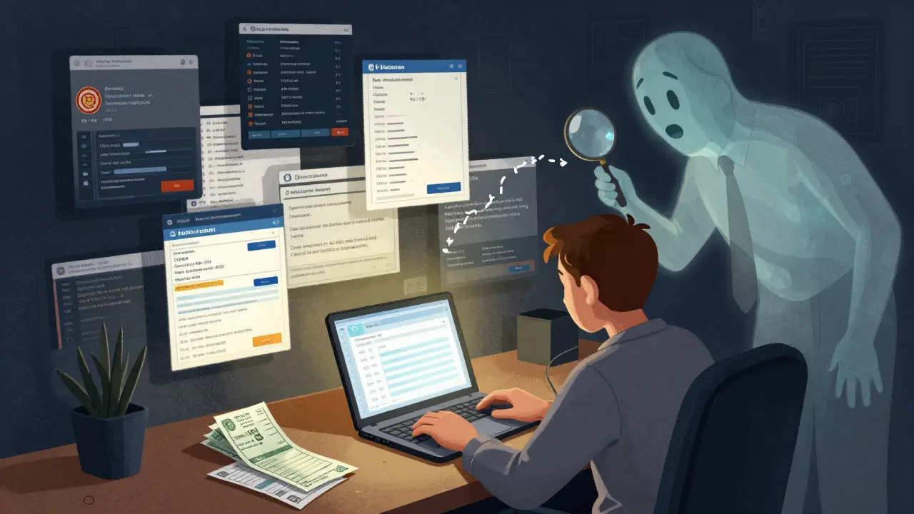 Игрок заполняет налоговую декларацию, вокруг — следы международных выигрышей и наблюдатель налоговой.