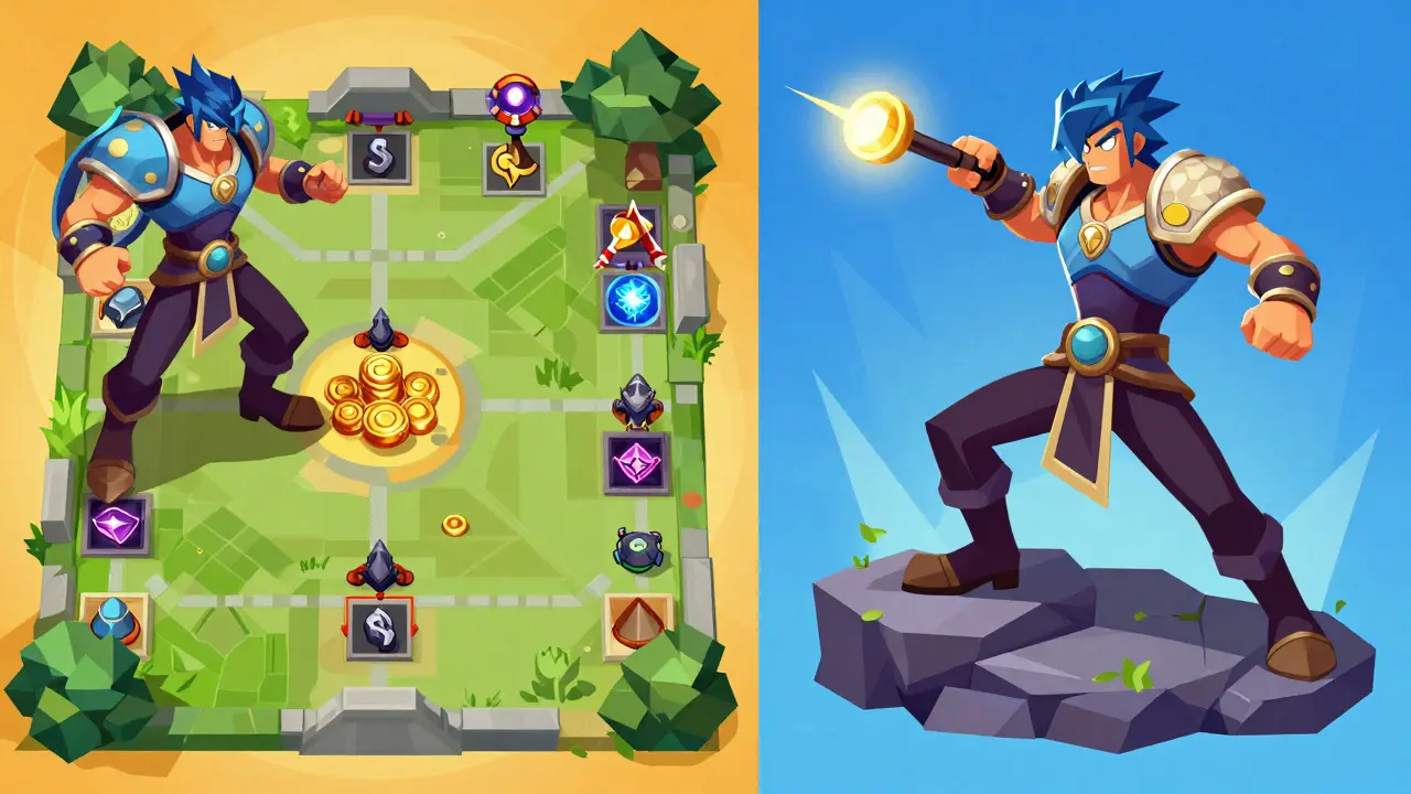 Сравнение механик MLBB и Wild Rift: пассивная добыча золота и покупка предметов в пути vs последний удар и возвращение в базу