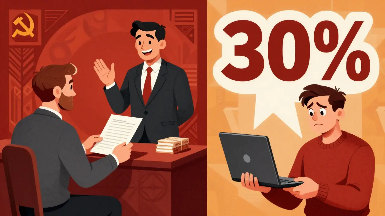 Сравнение резидента и нерезидента: один платит 13%, другой — 30% от приза в виде ноутбука.