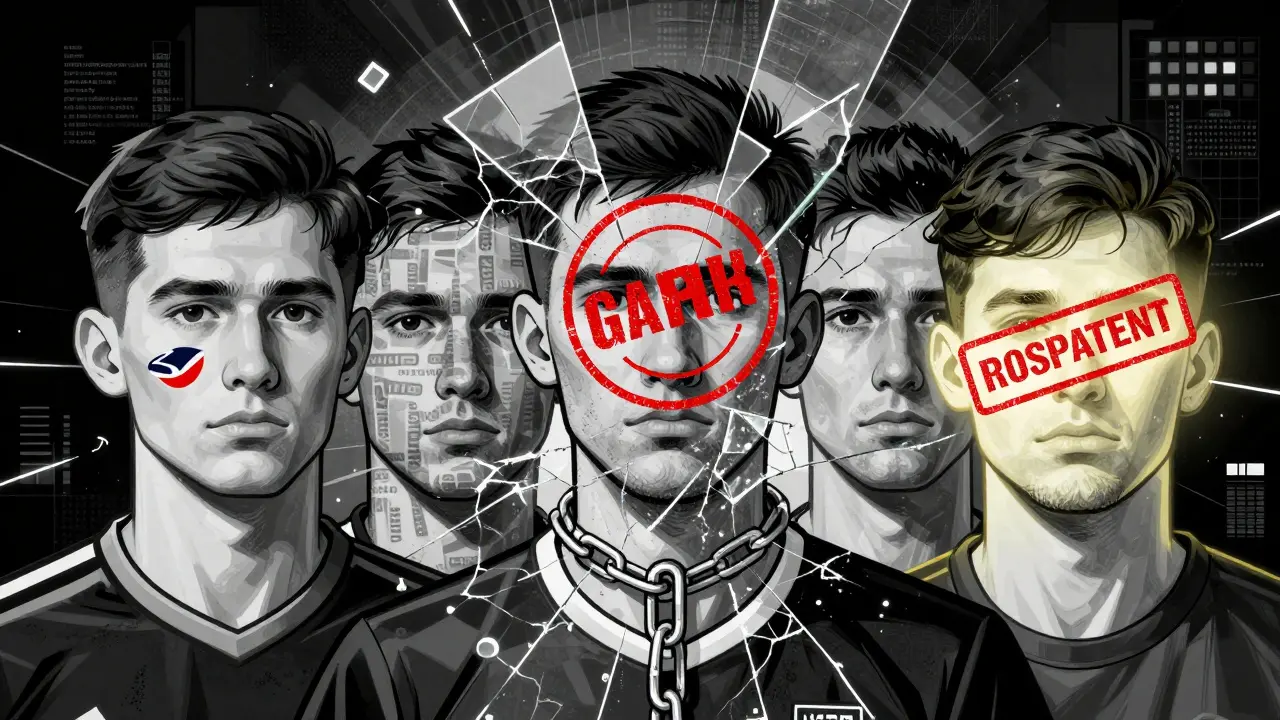 Разделённая личность игрока: логотипы, водяные знаки и регистрация как символы борьбы за владение именем.