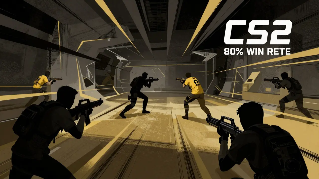 Абстрактная иллюстрация киберспортивного сражения в желто-черных тонах