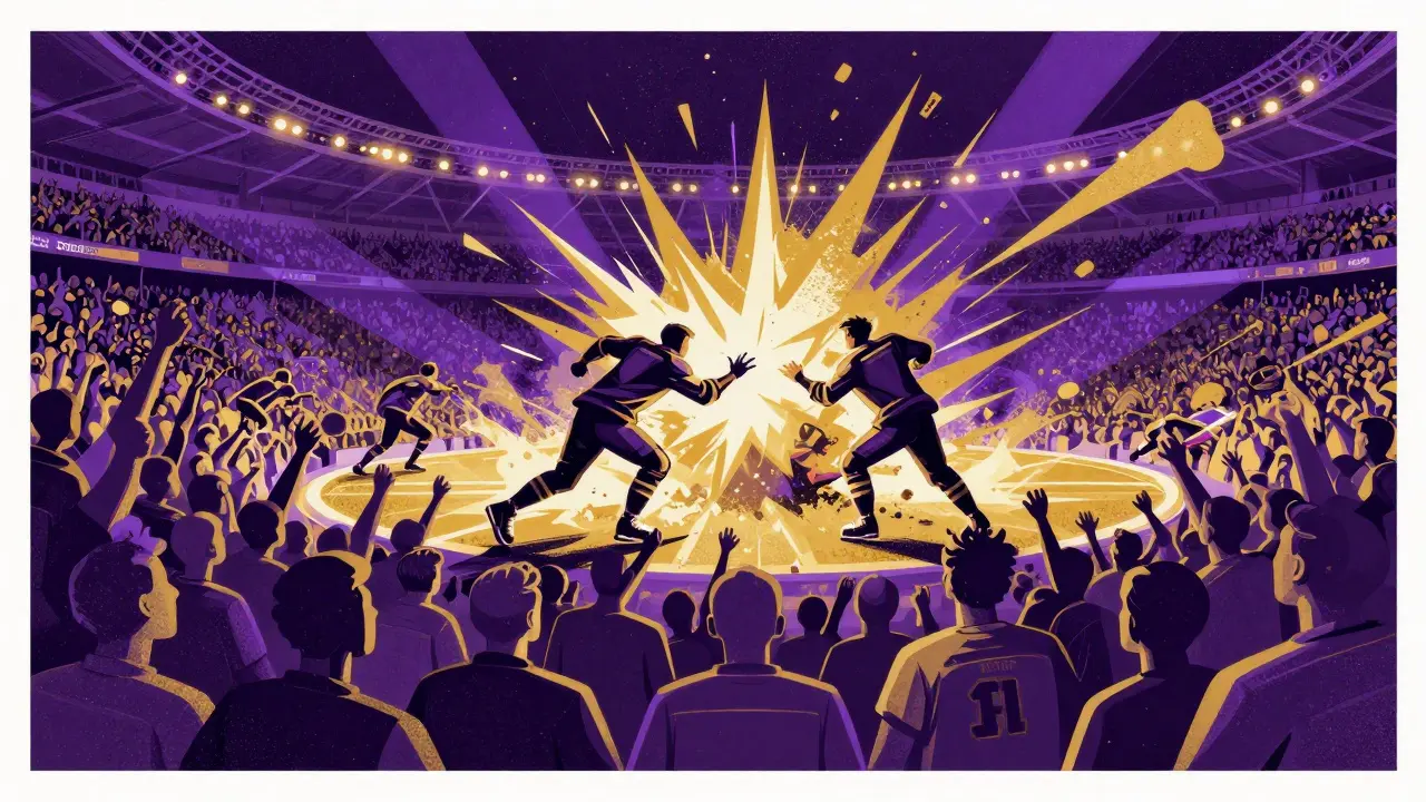 Абстрактное изображение финальной битвы на арене в Шанхае