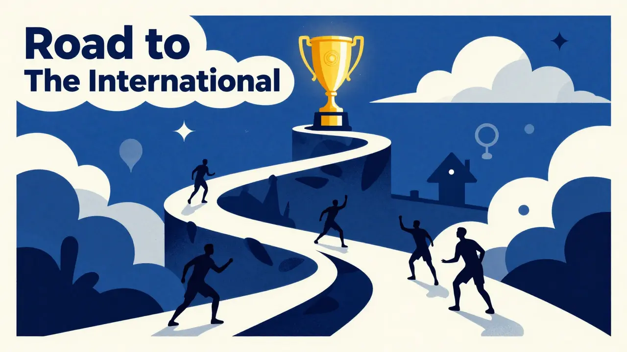 Символический путь игроков к трофею Эгида в графическом стиле