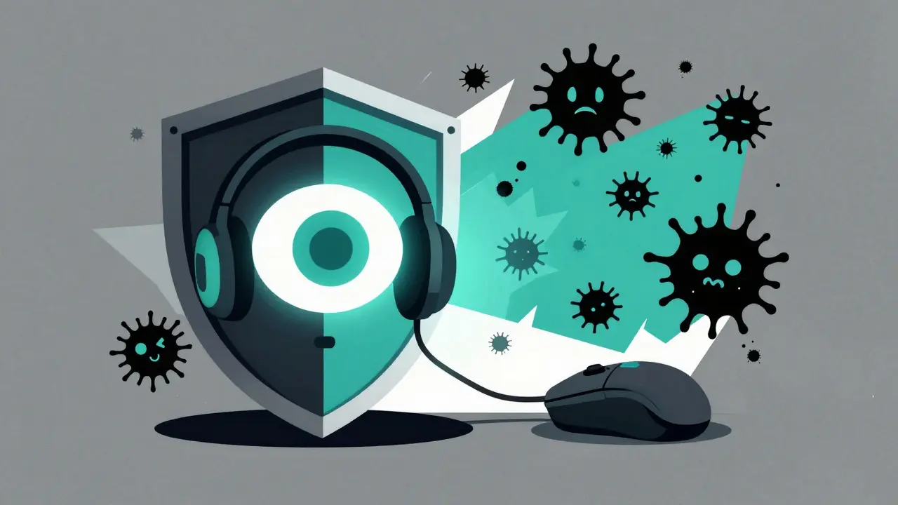 Символическое изображение защиты игрового оборудования от киберугроз